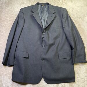 VTG Brooks Brothers USA Made 100% Wool Blazer Sz 50 Charcoal SMALL HOLE Look